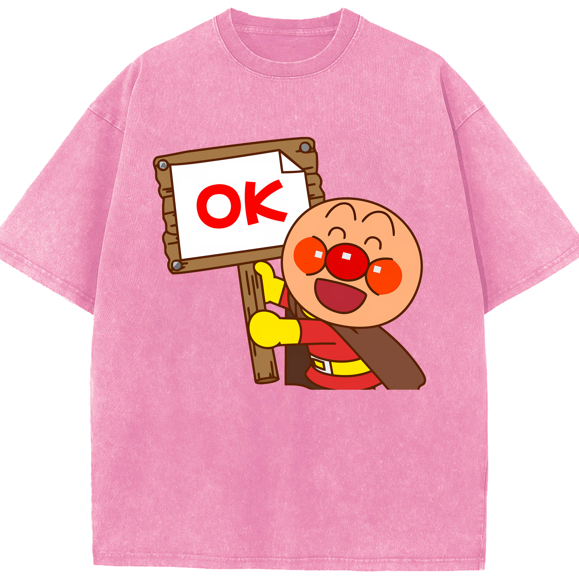 （画像用） アンパンマン Anpanman 綿100% ヴィンテージ風 半袖Tシャツ（フロントプリント）